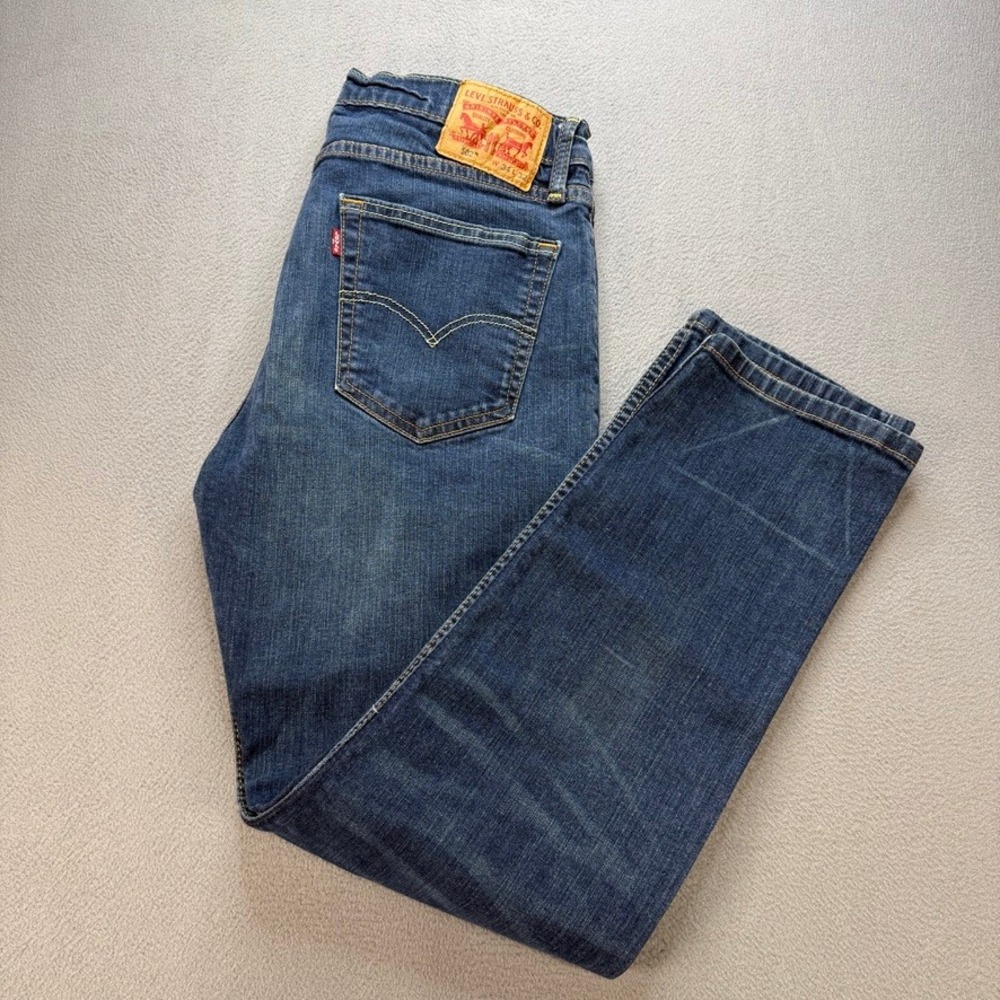 Levis 502 Regular Taper Jeans Denim Blue 34x32 (FIT 32x29) Mens Dark Wash Casual